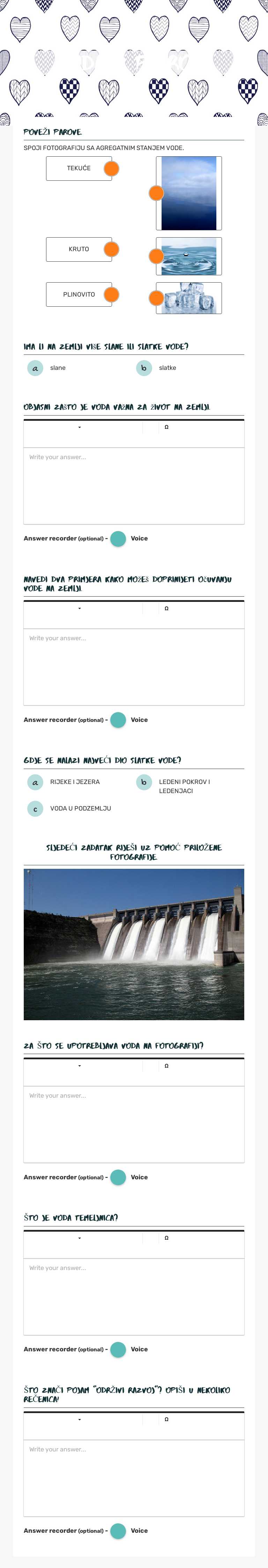 Voda u prirodi worksheet preview image