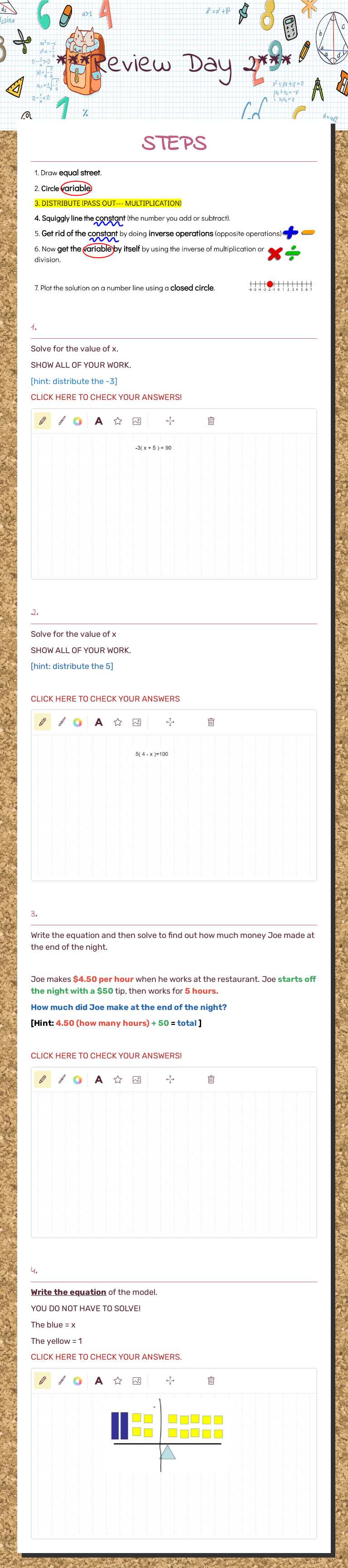 ***Review Day 2*** worksheet preview image