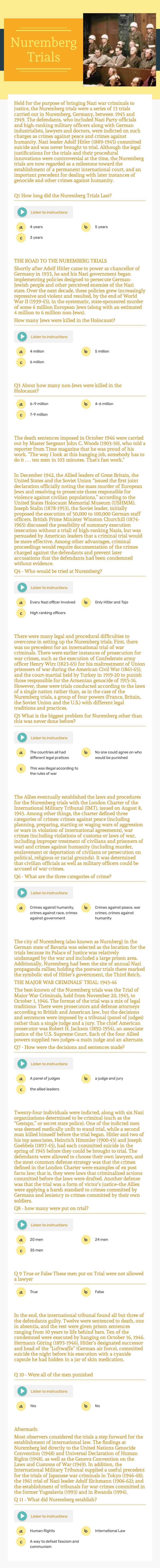 Nuremberg Trials worksheet preview image