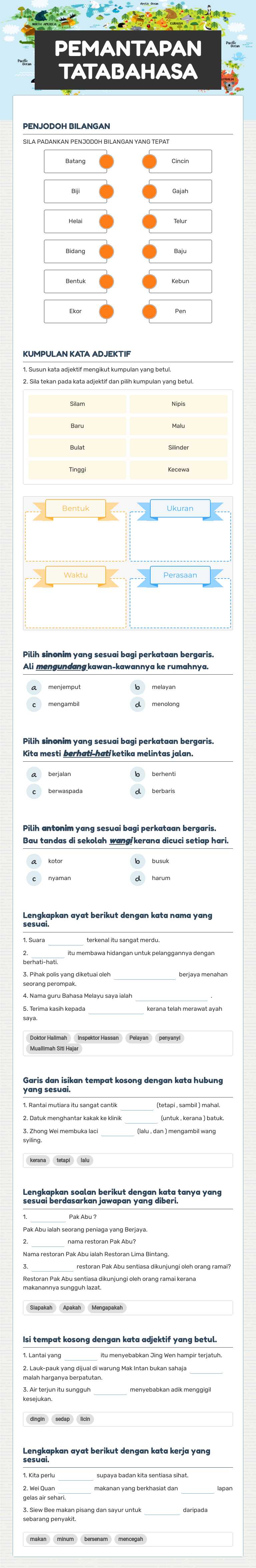 PEMANTAPAN 
TATABAHASA worksheet preview image