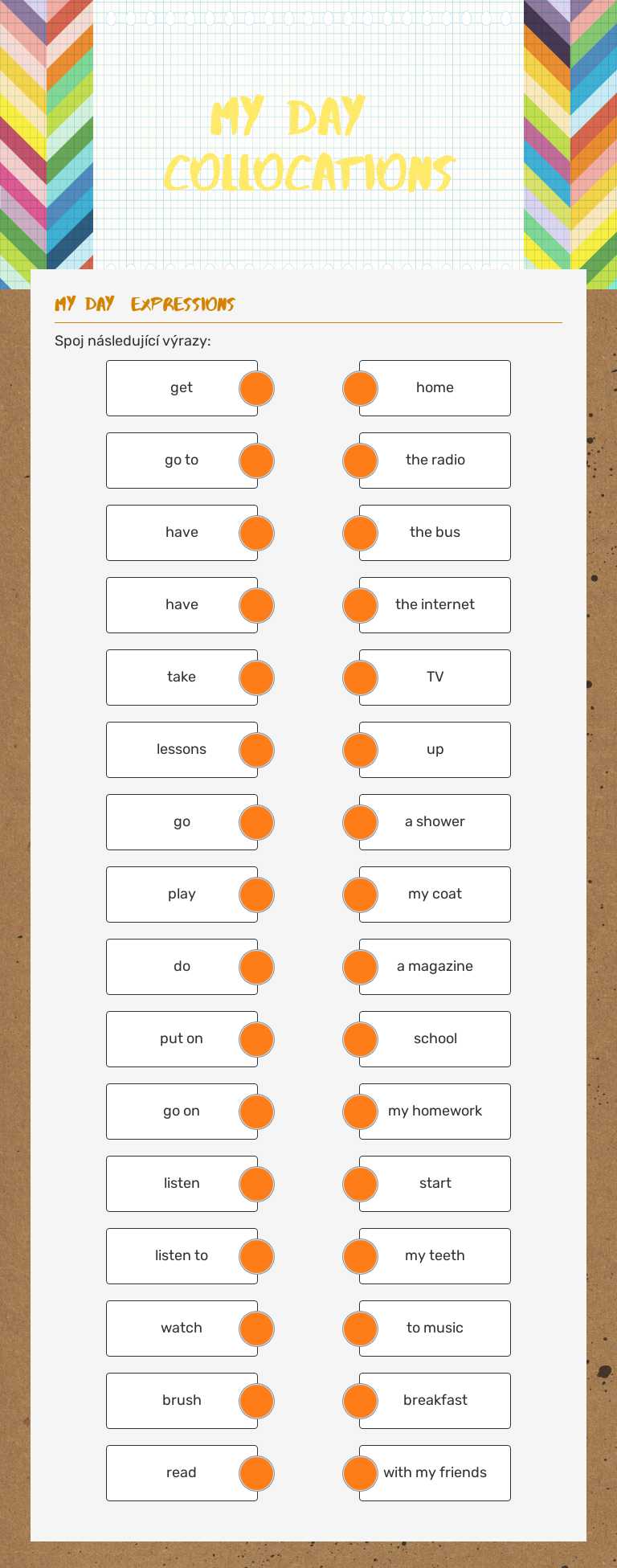 MY DAY_ collocationS worksheet preview image