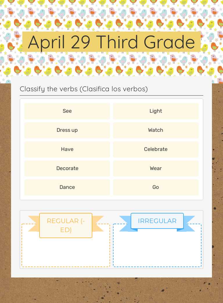 April 29 Third Grade worksheet preview