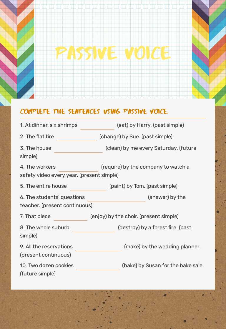 PASSIVE VOICE Other worksheet preview