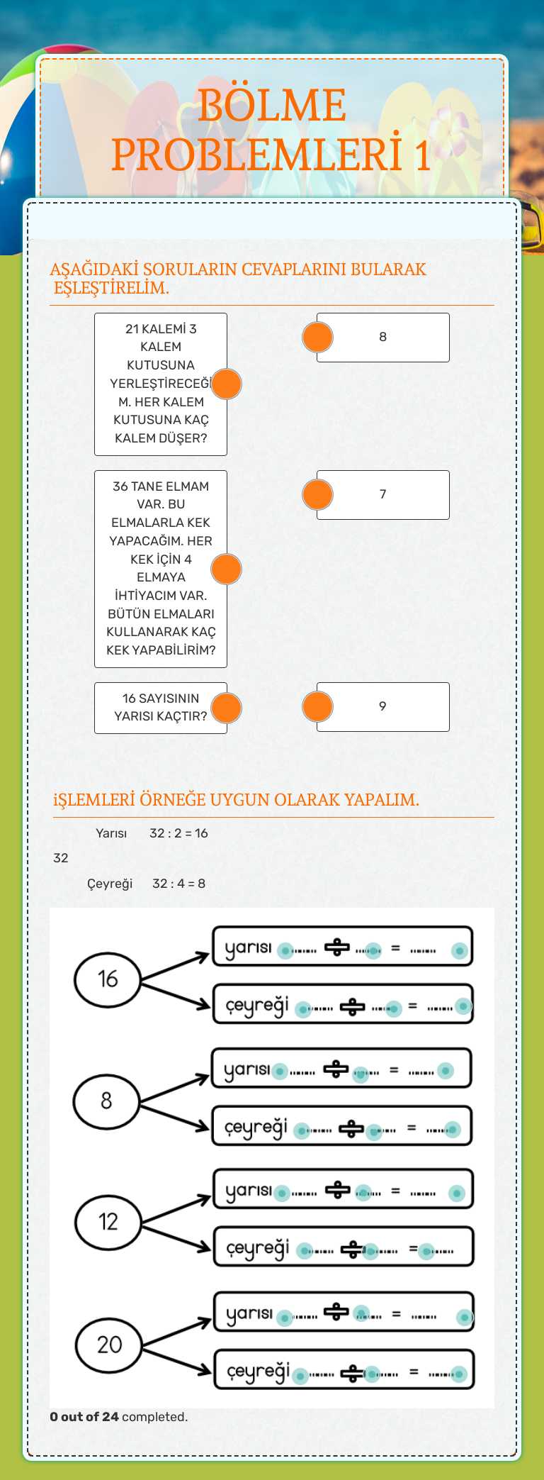 BÖLME PROBLEMLERİ 1 worksheet preview image