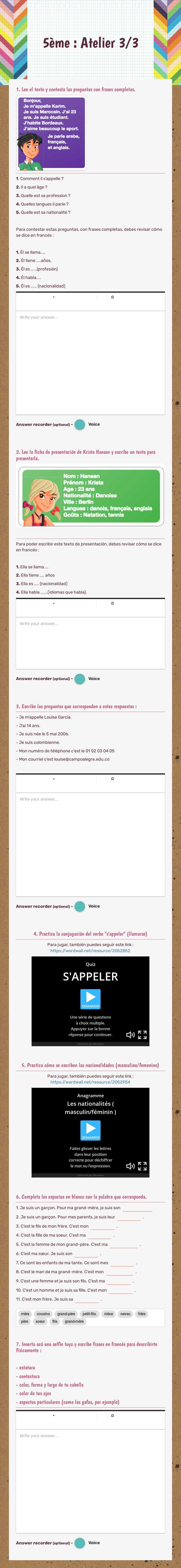 5ème : Atelier 3/3 worksheet preview image