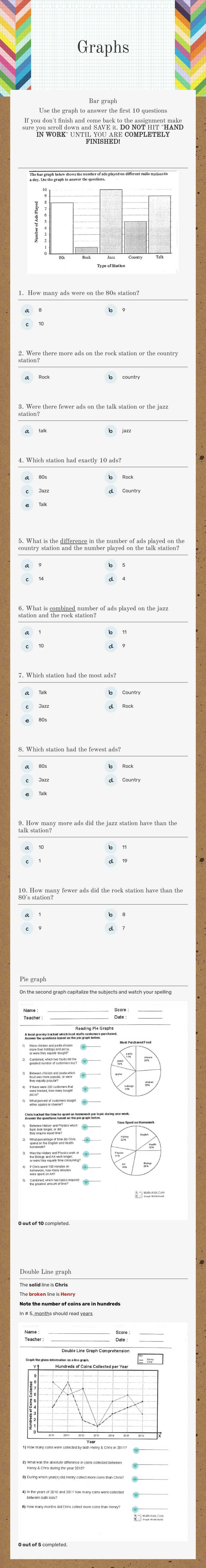 Graphs worksheet preview image