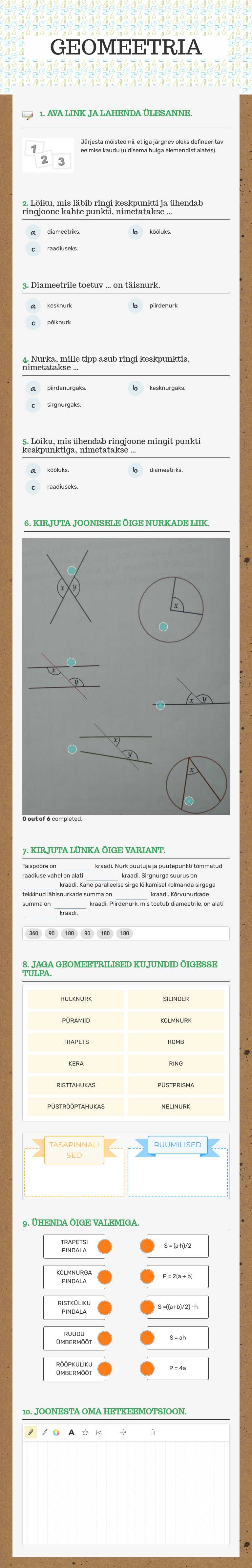GEOMEETRIA worksheet preview image