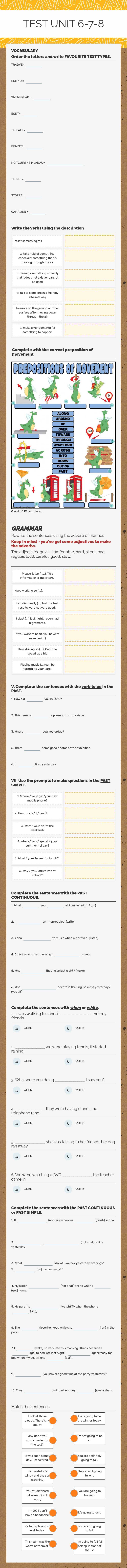 TEST 
UNIT 6-7-8 worksheet preview image