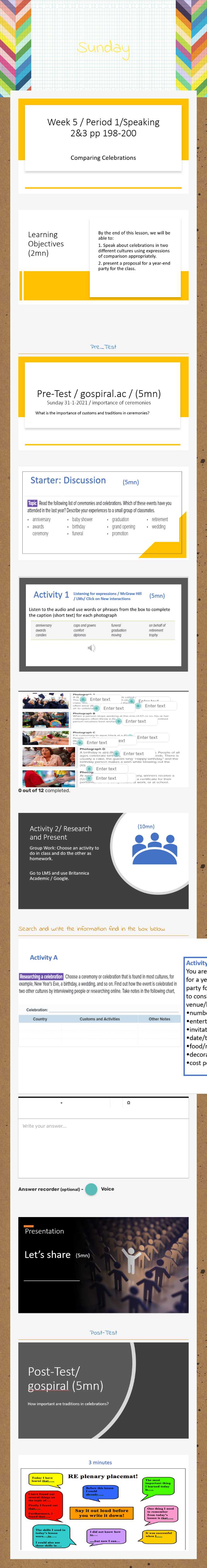 Sunday worksheet preview image