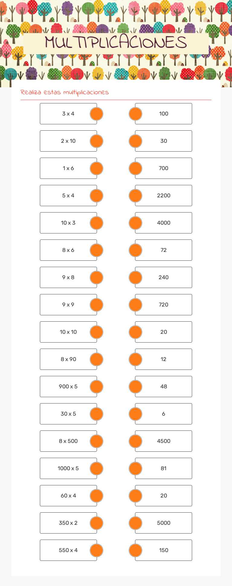 MULTIPLICACIONES worksheet preview