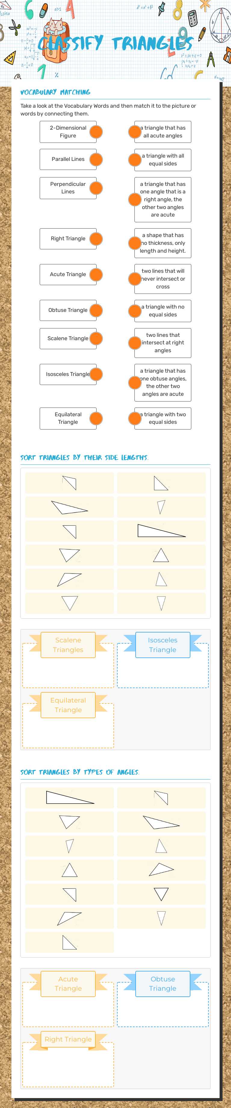 Classify Triangles worksheet preview image