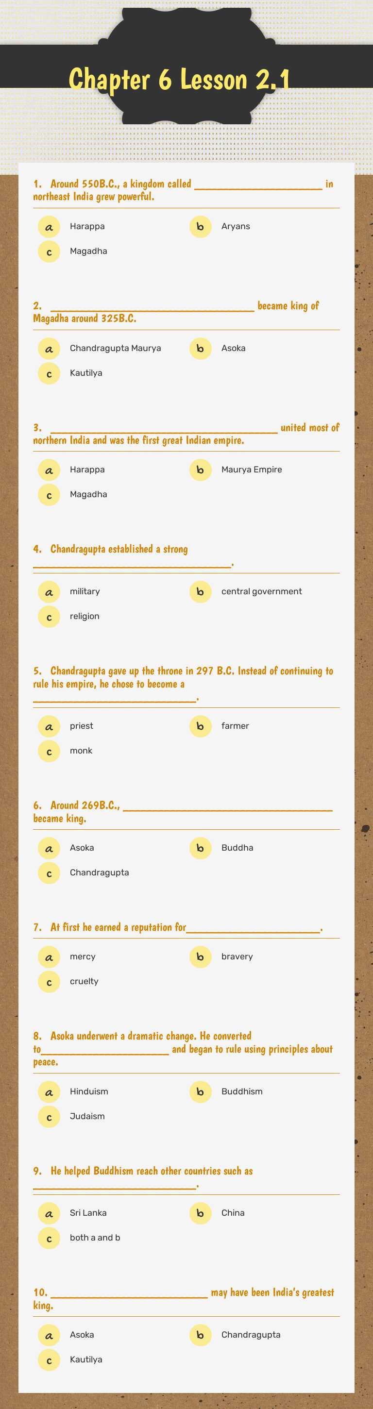 Chapter 6 Lesson 2.1 worksheet preview image