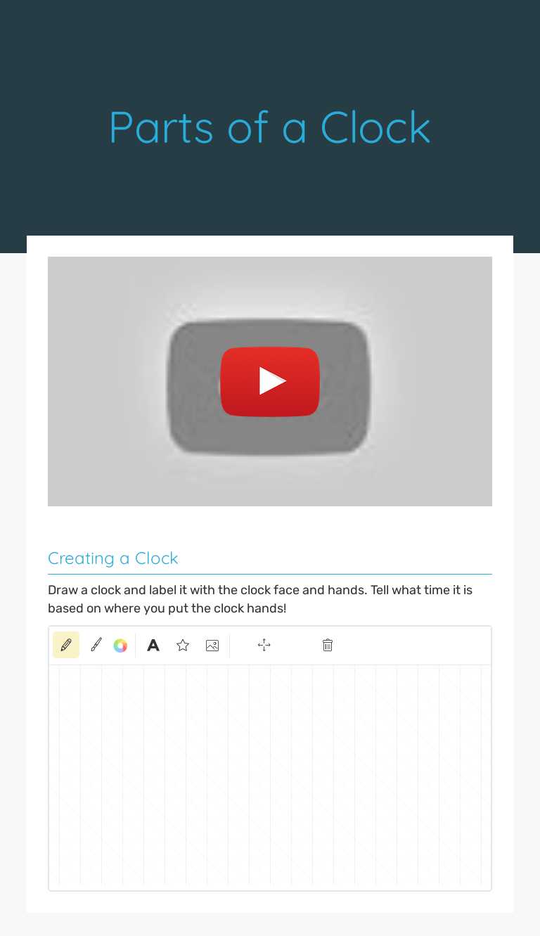 Parts of a Clock worksheet preview image