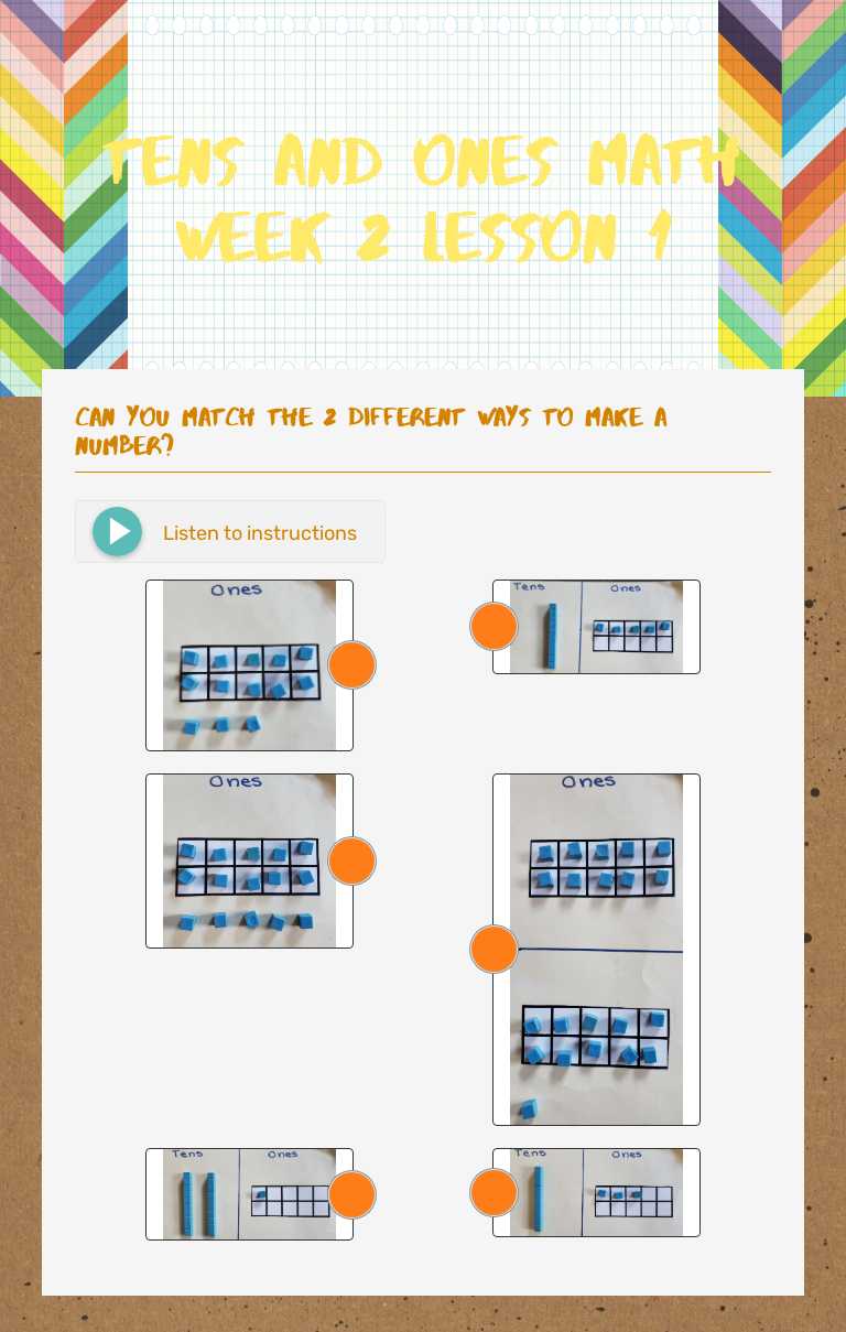 tens and Ones math week 2 lesson 1 worksheet preview image
