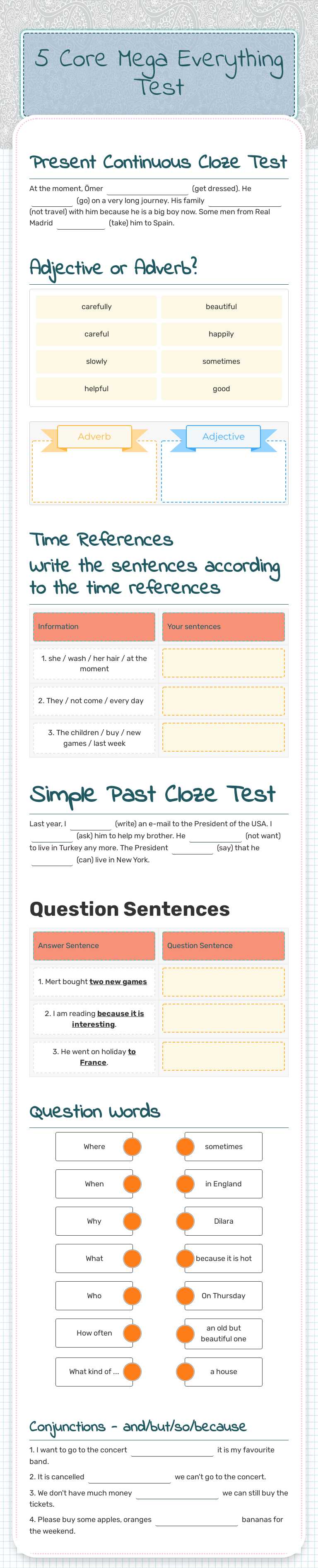 5 Core Mega Everything Test Grade 5 worksheet preview