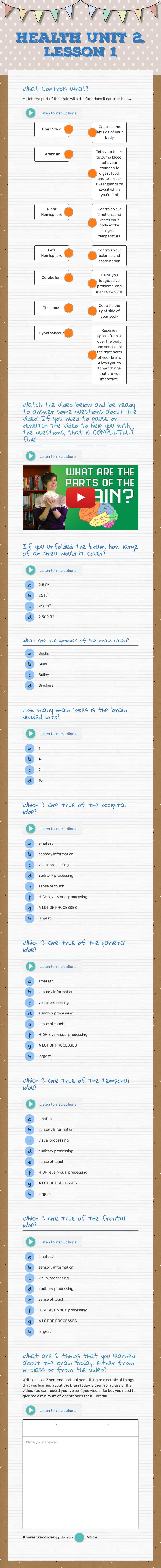 Health
Unit 2, Lesson 1 worksheet preview image