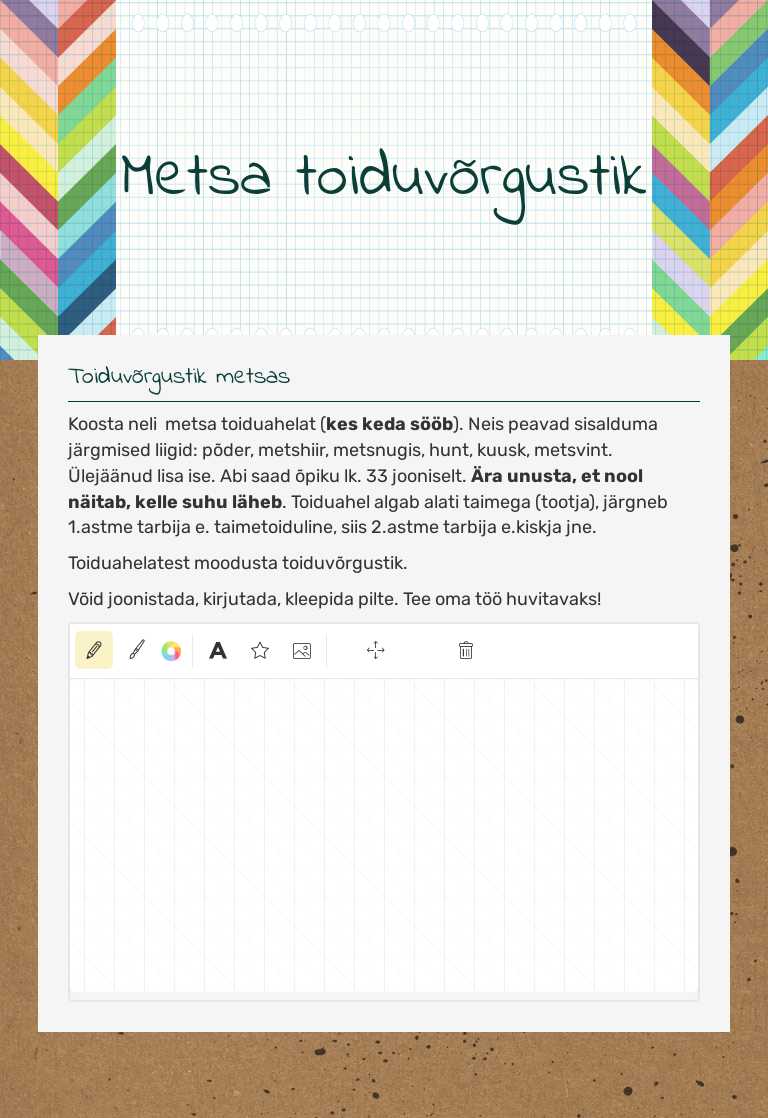 Metsa toiduvõrgustik worksheet preview image