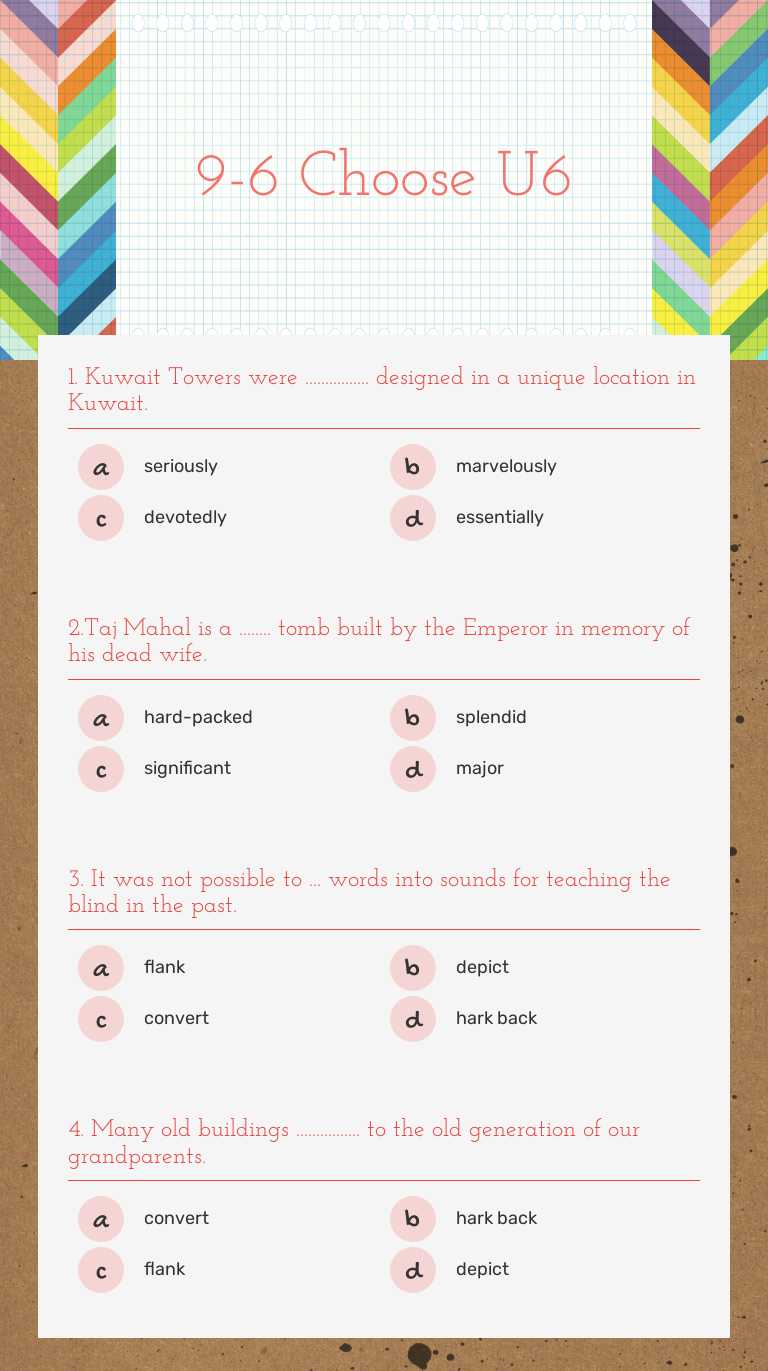 9-6 Choose U6 worksheet preview image