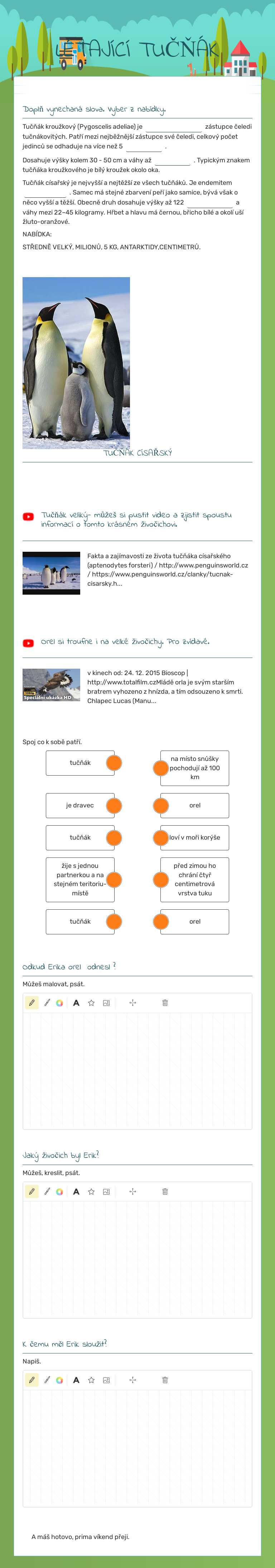 LÉTAJÍCÍ TUČŇÁK worksheet preview image