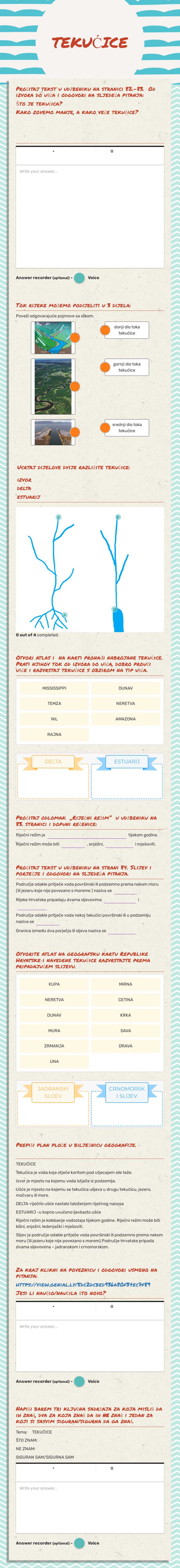 TEKUĆICE worksheet preview image
