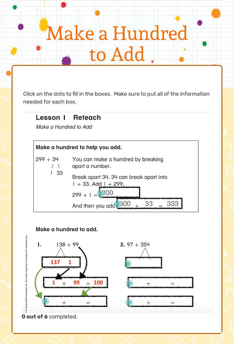 Make a Hundred to Add worksheet preview image