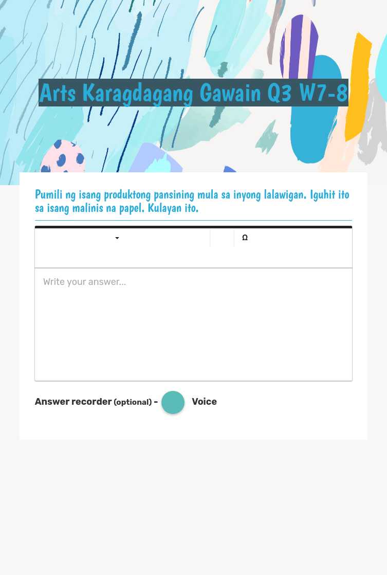 Arts Karagdagang Gawain Q3 W7-8 worksheet preview image