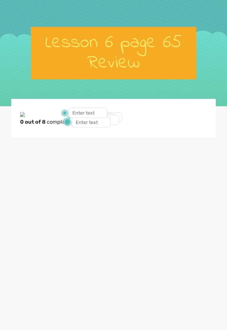 Lesson 6 page 65 Review worksheet preview image