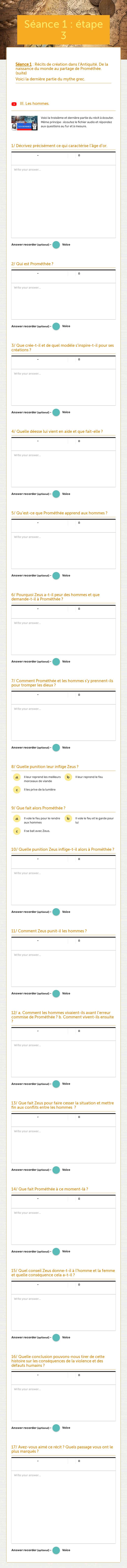 Séance 1 : étape 3 worksheet preview image