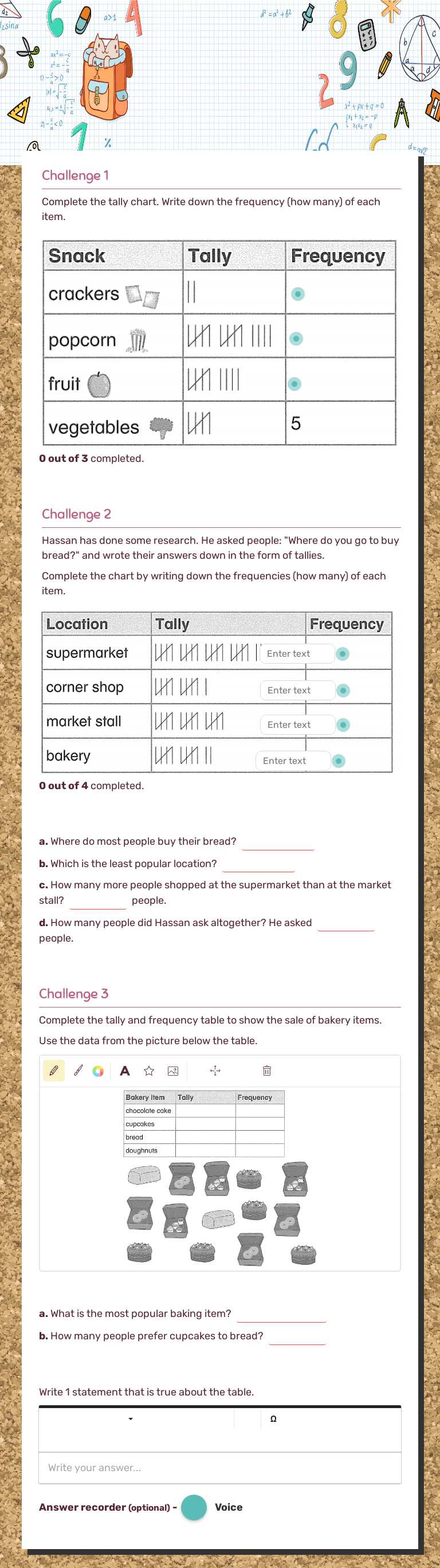 Tally Charts worksheet preview image