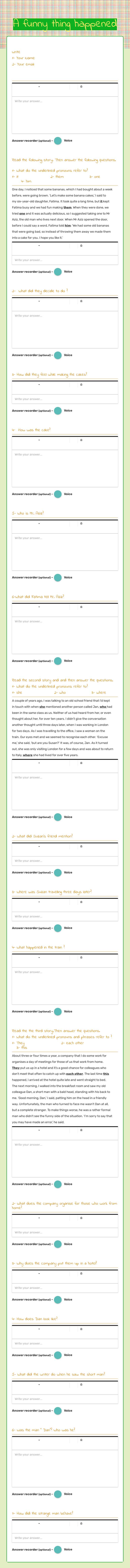 A funny thing happened Grade 12 worksheet preview