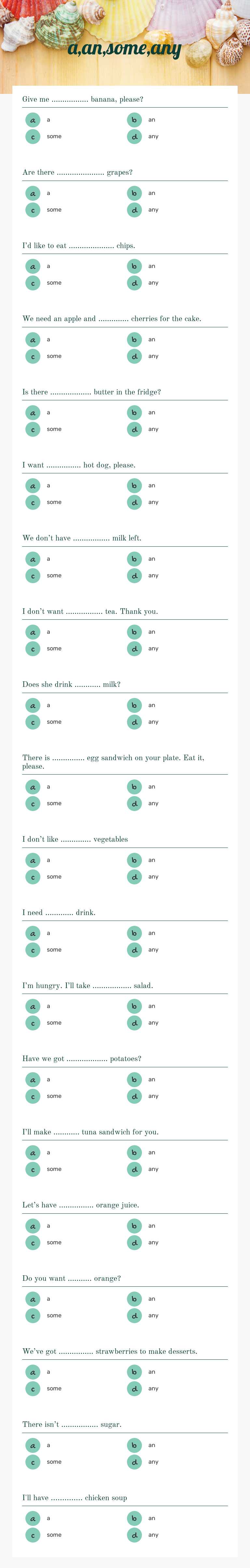 a,an,some,any worksheet preview image