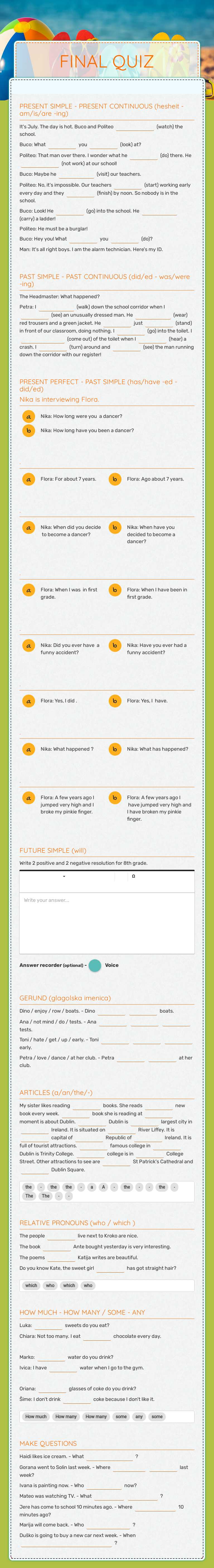 FINAL QUIZ worksheet preview image