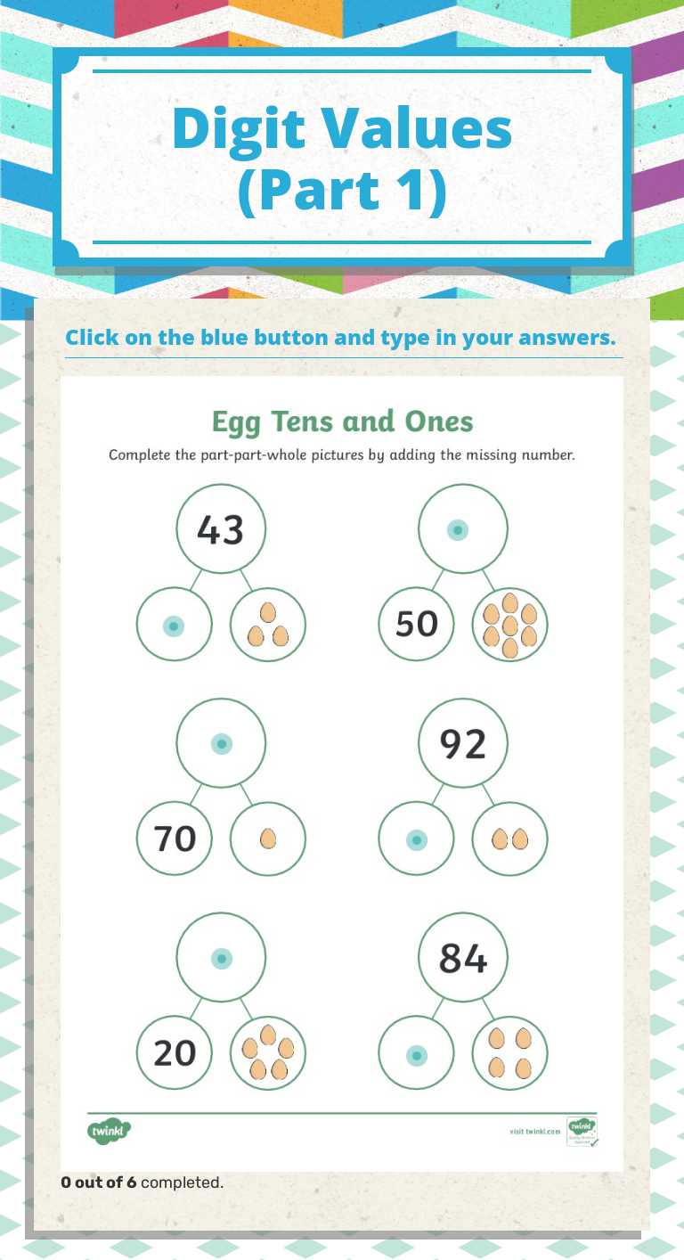 Digit Values (Part 1) worksheet preview image