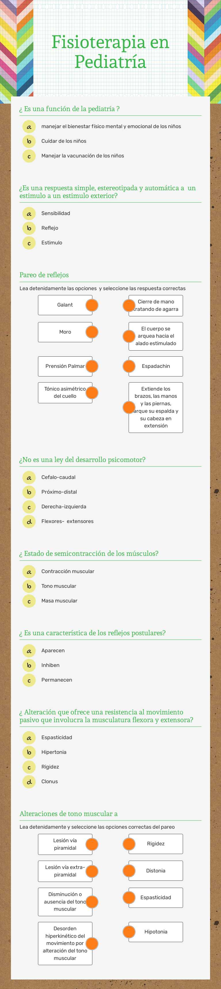 Fisioterapia en Pediatría worksheet preview image