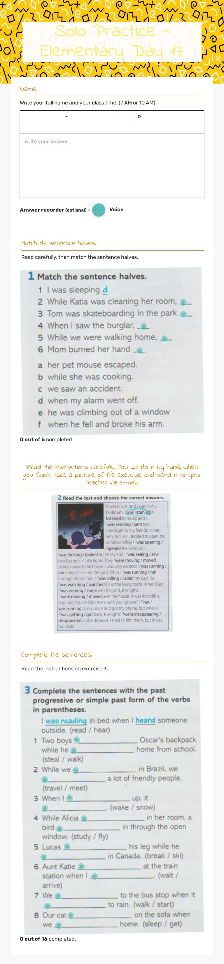 Solo Practice - Elementary Day 17 worksheet preview image