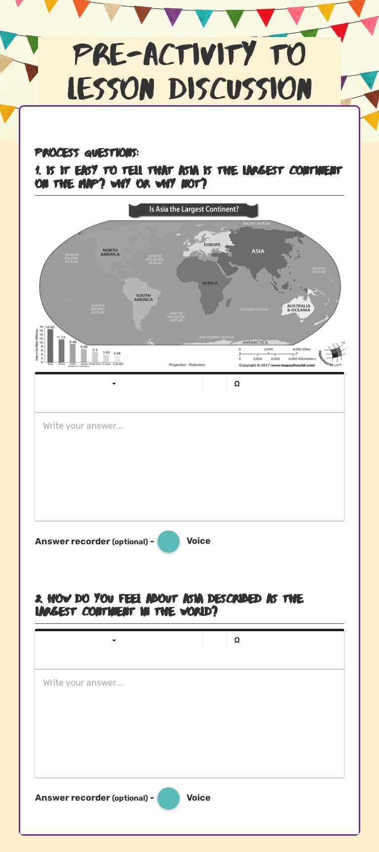 PRE-ACTIVITY TO LESSON DISCUSSION worksheet preview image