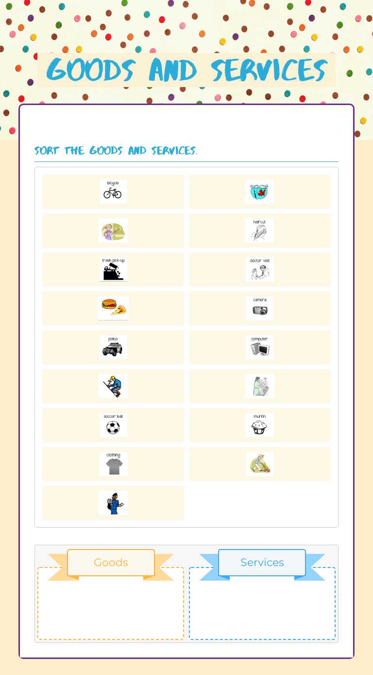 Goods and Services worksheet preview image