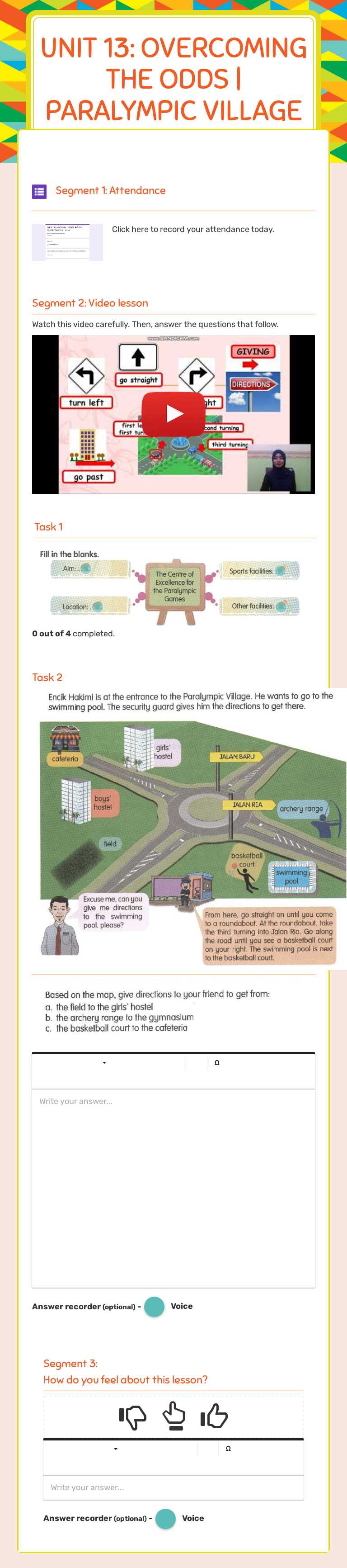 Unit 13: Overcoming the Odds | 
Paralympic Village worksheet preview image