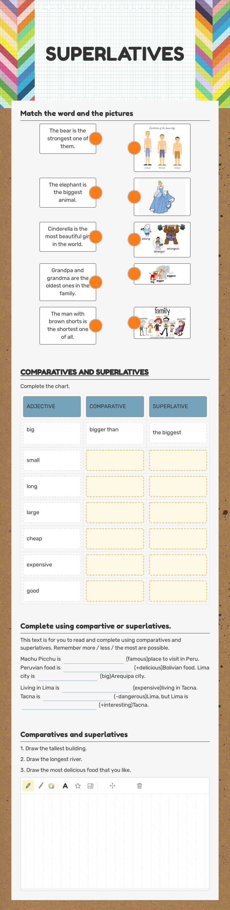 SUPERLATIVES worksheet preview image