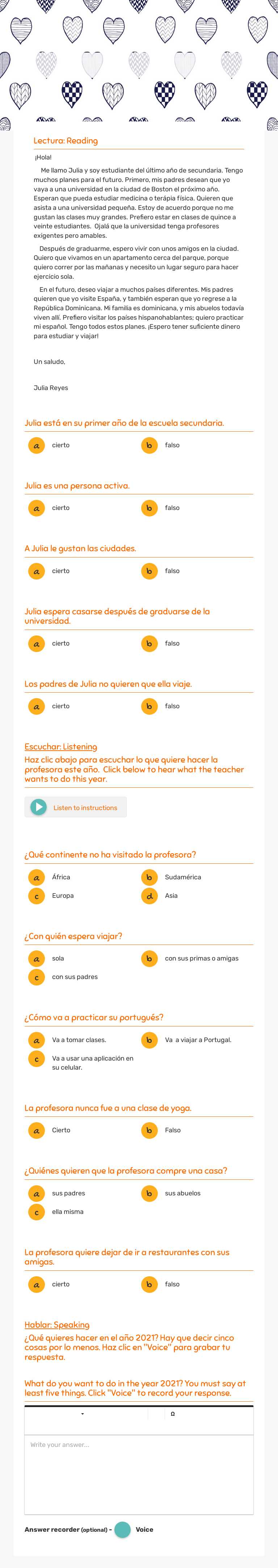 Spanish 4  Viajes worksheet preview image