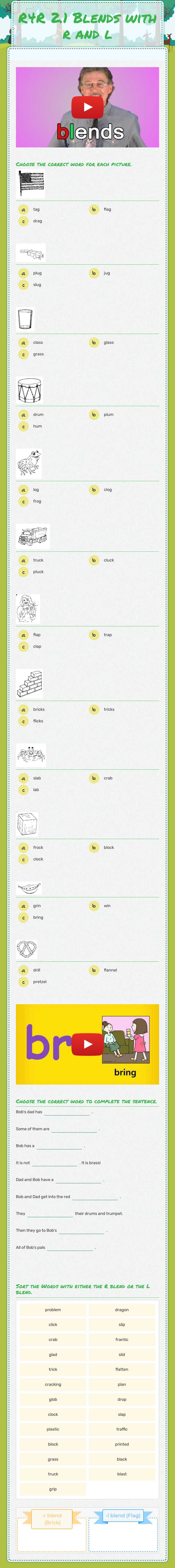 R4R 2.1
Blends with r and l worksheet preview image