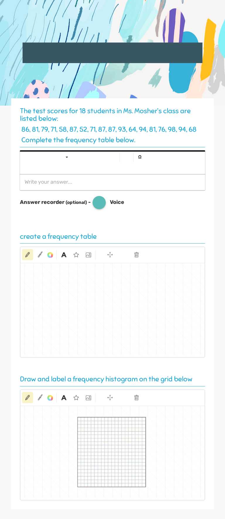 Histogram assessment worksheet preview image