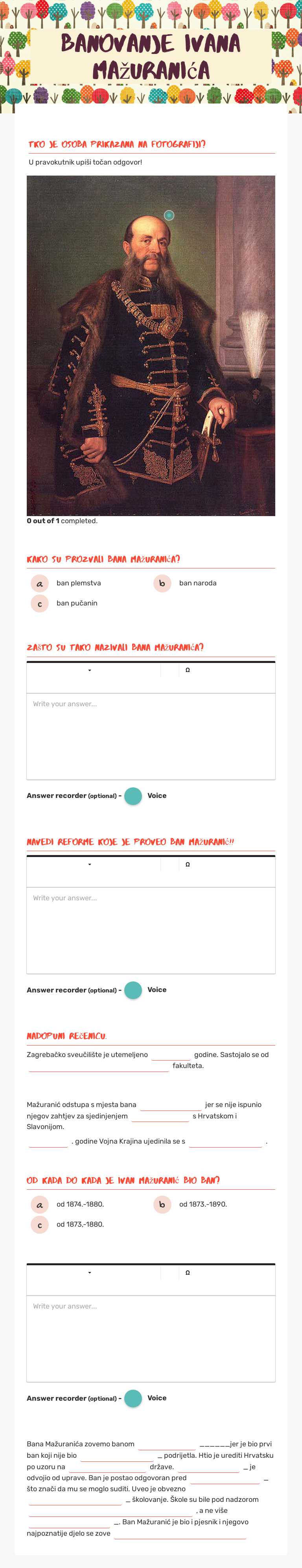 Banovanje ivana mažuranića worksheet preview image