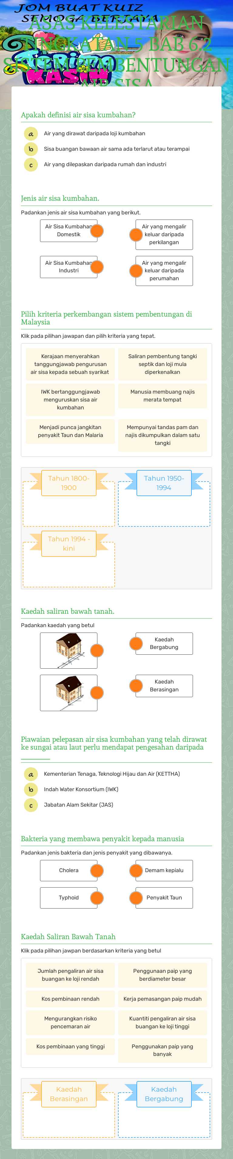 ASAS KELESTARIAN
TINGKATAN 5
BAB 6.2 SISTEM PEMBENTUNGAN AIR SISA worksheet preview image