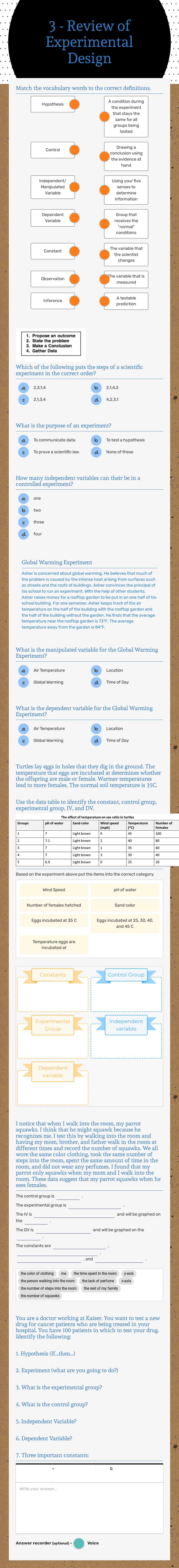 3 - Review of Experimental Design worksheet preview image
