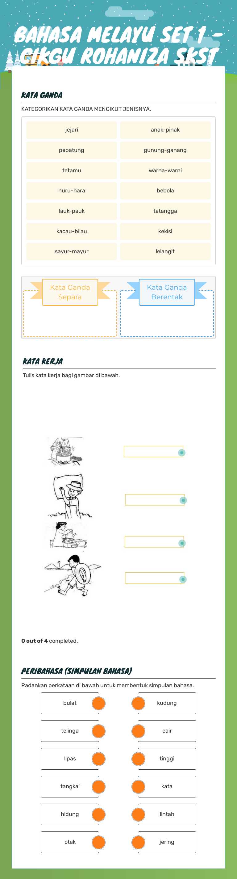 BAHASA MELAYU SET 1 - CIKGU ROHANIZA SKST worksheet preview image