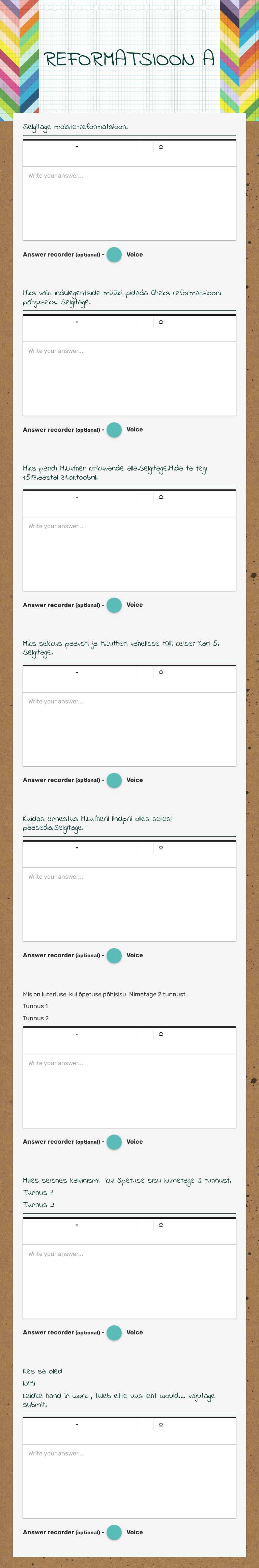 REFORMATSIOON A worksheet preview image