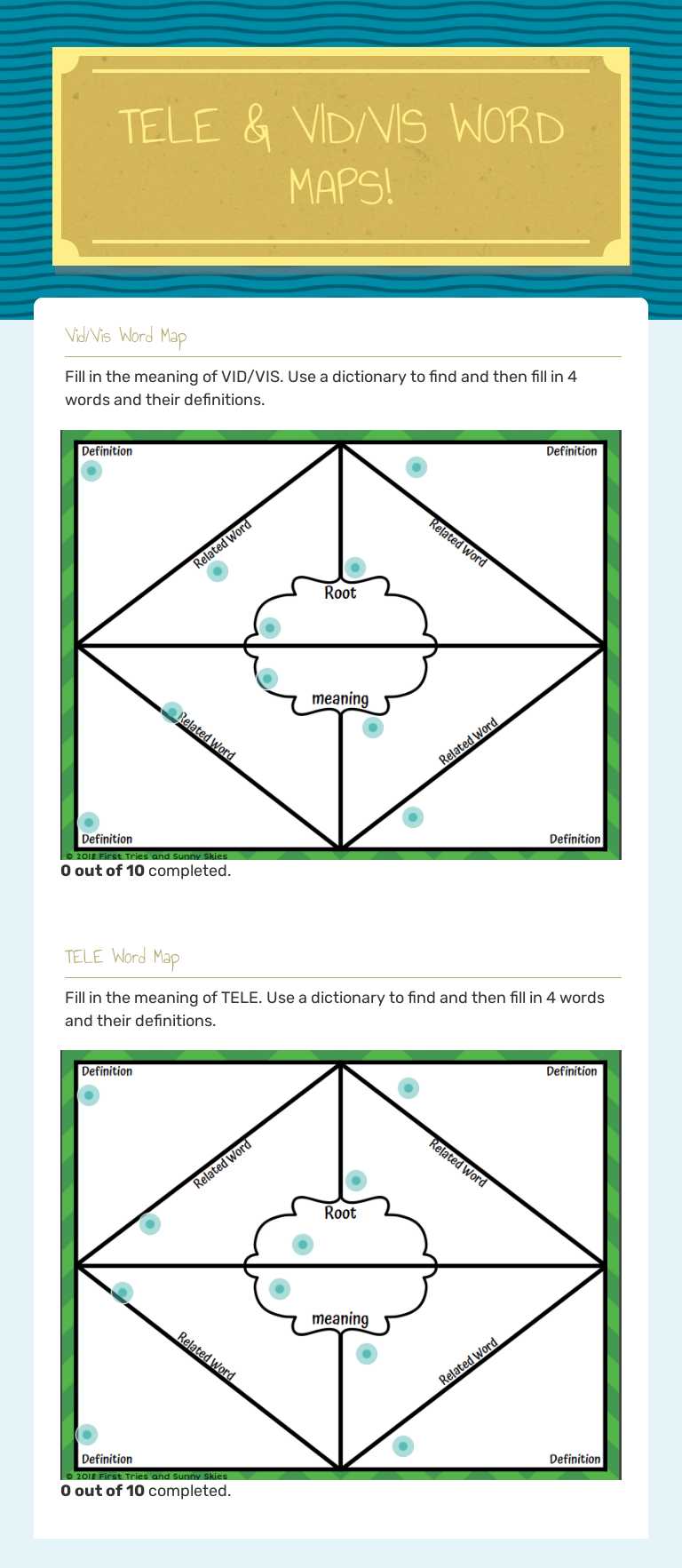 TELE & VID/VIS 
WORD MAPS! worksheet preview image