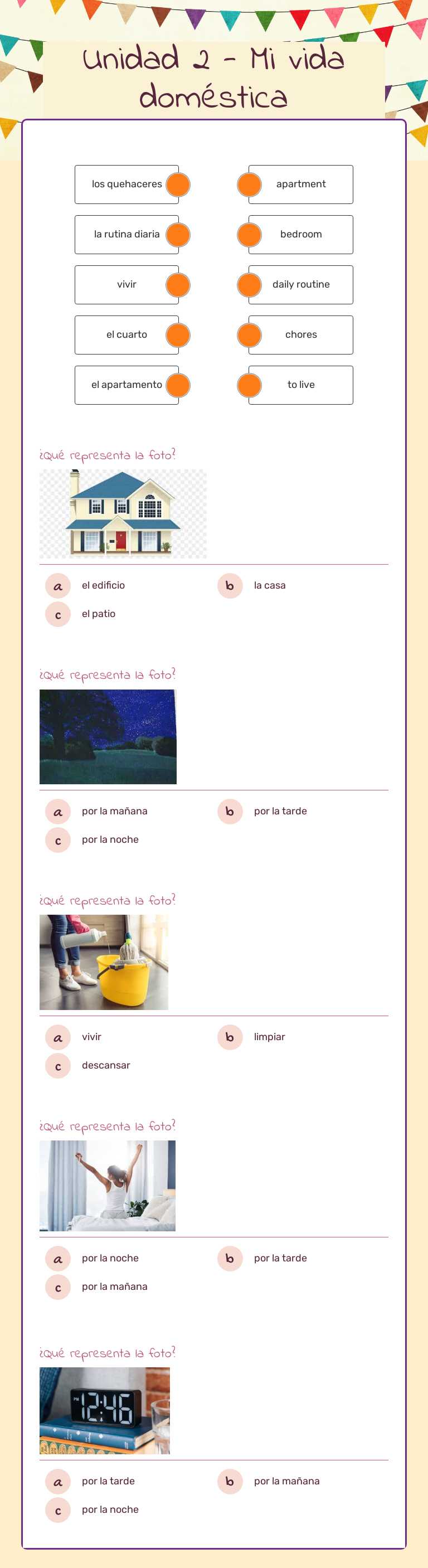 Unidad 2 - Mi vida doméstica worksheet preview image