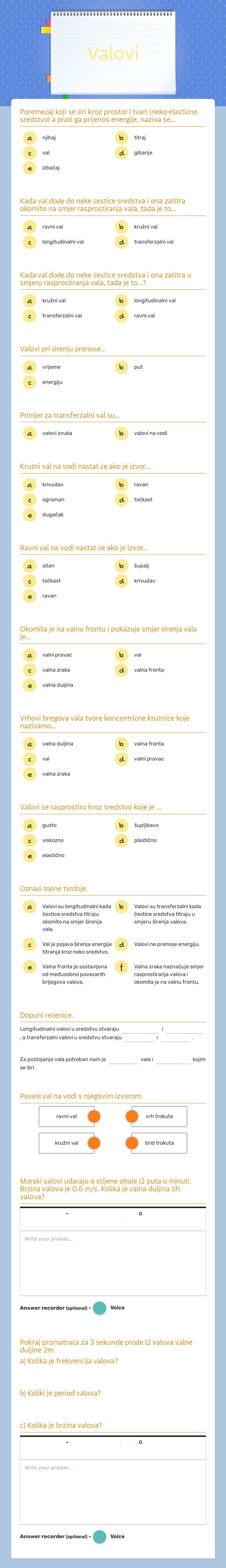 Valovi Grade 8 worksheet preview